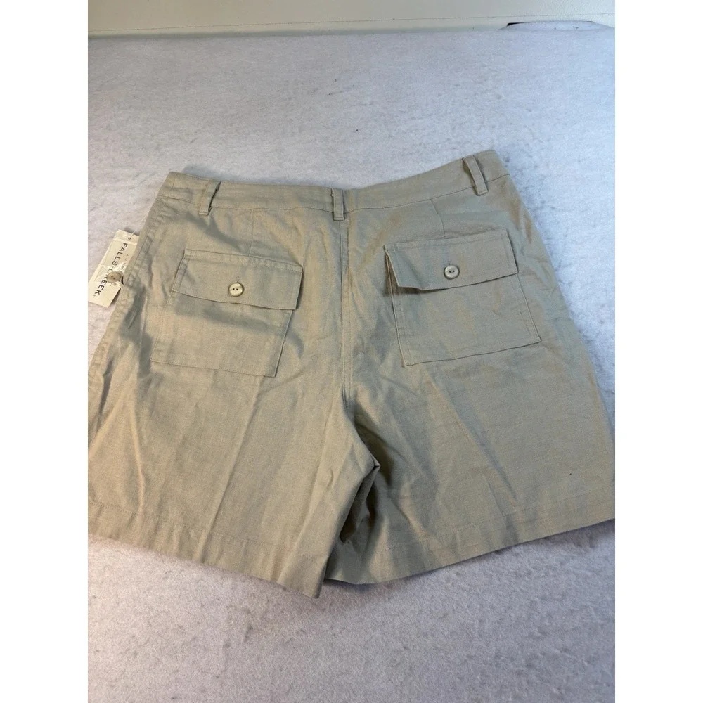Falls Creek Linen Blend Shorts Womens 10 (32x6) Outdoor Camp Hiking Casual NEW
